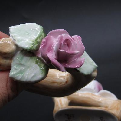Vintage Pia Bone China RPA 1986 Rose Flower Napkin Rings