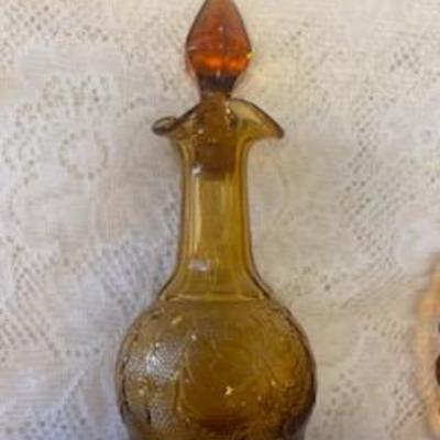LOT 239 VINTAGE AMBER GLASS LOT AND MORE