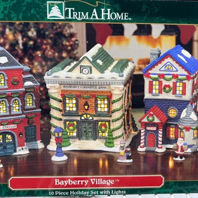 Vintage Light Up Bayberry Village & Winter Valley Christmas Village