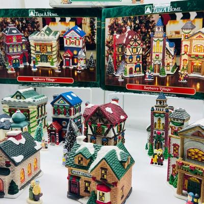 Vintage Light Up Bayberry Village & Winter Valley Christmas Village
