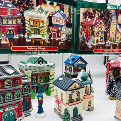 Vintage Light Up Bayberry Village & Winter Valley Christmas Village