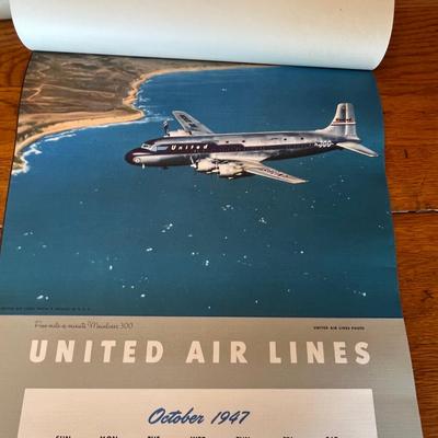 1947 United Airlines Calendar