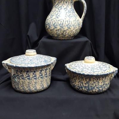 Roseville Pottery Casseroles and Pitcher