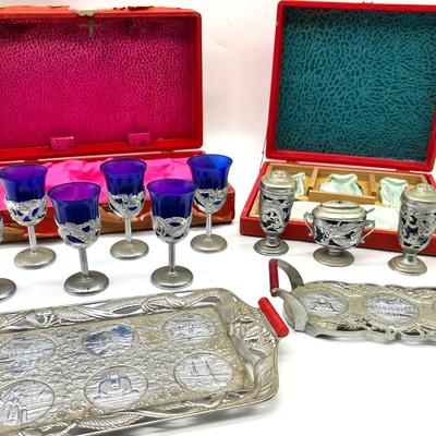 Circa 1900 Japanese Cobalt Blue Dragon Sets