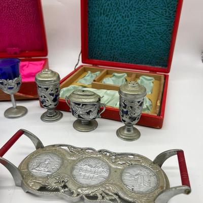Circa 1900 Japanese Cobalt Blue Dragon Sets