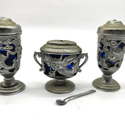 Circa 1900 Japanese Cobalt Blue Dragon Sets