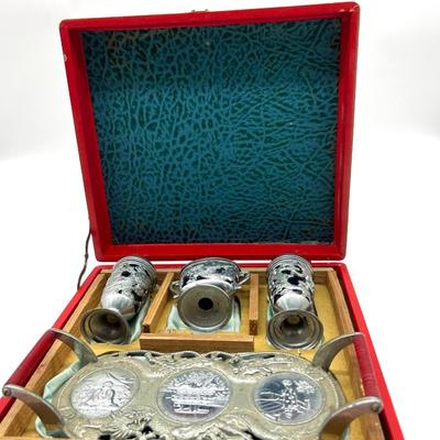 Circa 1900 Japanese Cobalt Blue Dragon Sets