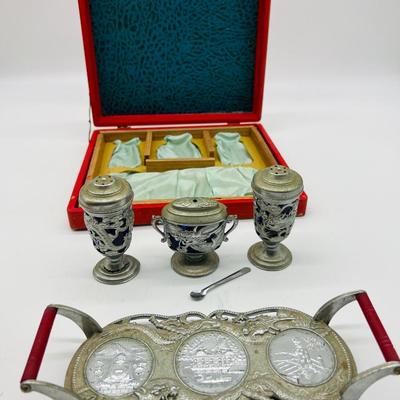 Circa 1900 Japanese Cobalt Blue Dragon Sets