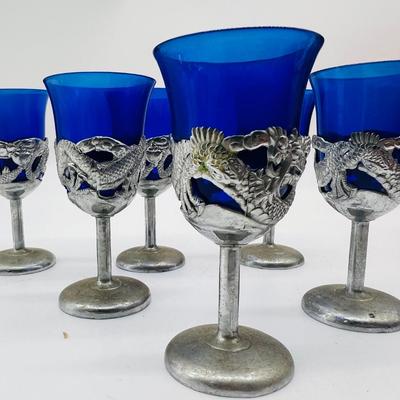 Circa 1900 Japanese Cobalt Blue Dragon Sets