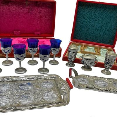 Circa 1900 Japanese Cobalt Blue Dragon Sets