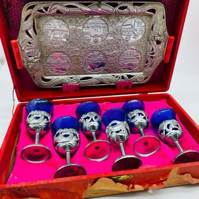Circa 1900 Japanese Cobalt Blue Dragon Sets