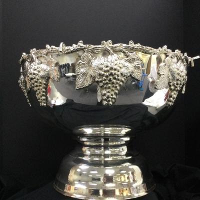 Silverplate Grapevine Motif Wine Cooler and/or Punch Bowl