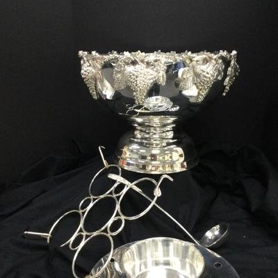 Silverplate Grapevine Motif Wine Cooler and/or Punch Bowl