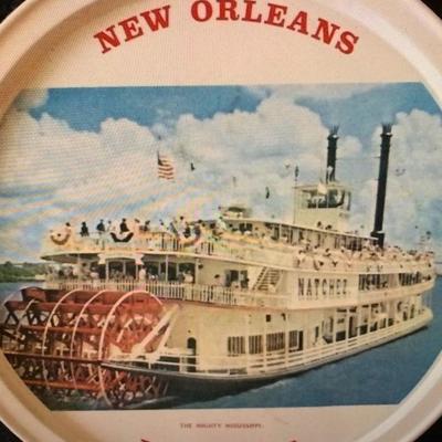 Steamboat natchez Tin Serving Tray