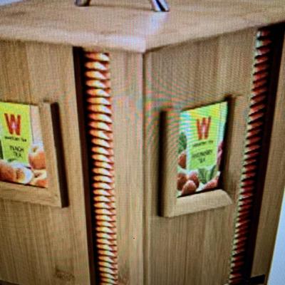 Bamboo Display Tea Box Holds Over 100 Bags