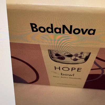 BodaNova Glass Bowl Czech Republic  New in box Hope