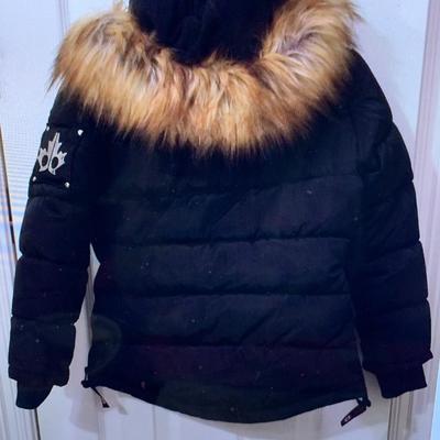 Canada Weathergear Ladies Coat Small 7 / 8 Black Removable Faux Fur Trim on Hood
