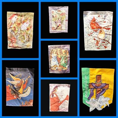 7 Small Seasonal & Holiday Yard Flags