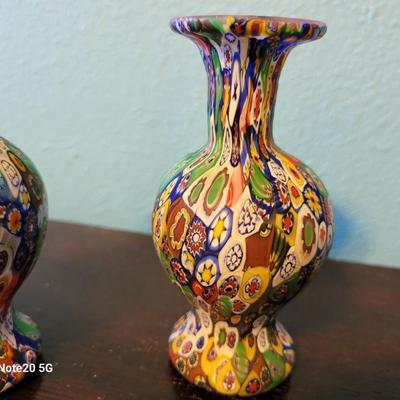 Pr Millefiori Vases