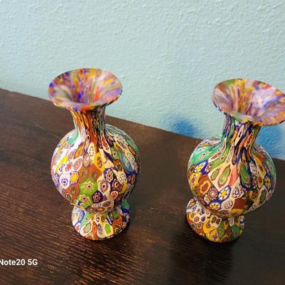 Pr Millefiori Vases