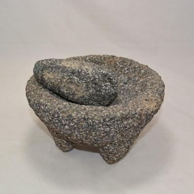 Vintage Volcanic Basalt Molcajete 8â€x4.5â€