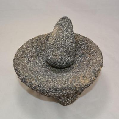 Vintage Volcanic Basalt Molcajete 8â€x4.5â€