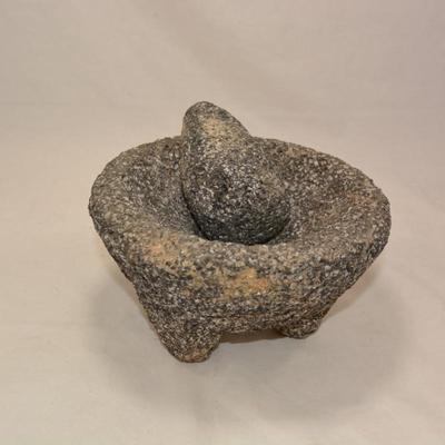 Vintage Volcanic Basalt Molcajete 8â€x4.5â€
