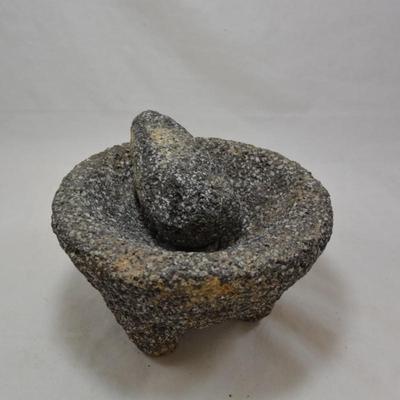 Vintage Volcanic Basalt Molcajete 8â€x4.5â€