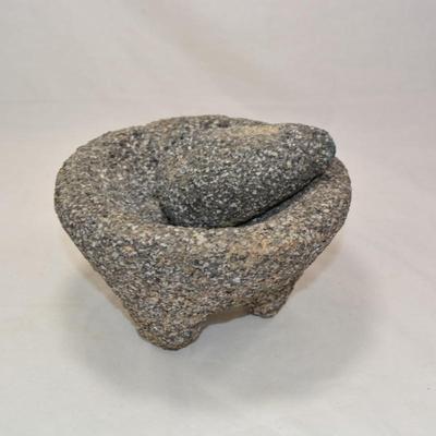 Vintage Volcanic Basalt Molcajete 8â€x4.5â€