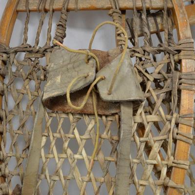 Vintage Faber Sinew & Wood Snow Shoes, Canada 26â€x12â€