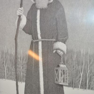 Ken Schuler Father Christmas Print 128/1000 Matted 16â€x10.5â€