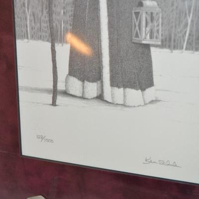 Ken Schuler Father Christmas Print 128/1000 Matted 16â€x10.5â€