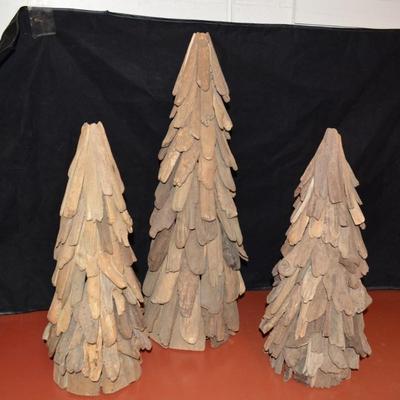 Set of 3 Driftwood Christmas Trees 24â€/18.5â€/18â€