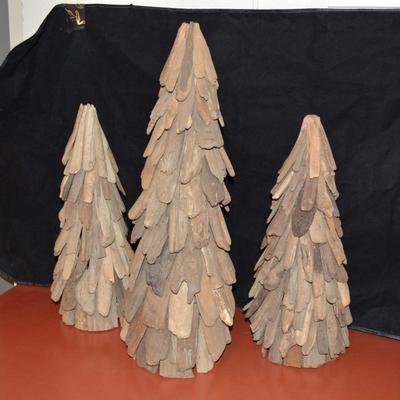 Set of 3 Driftwood Christmas Trees 24â€/18.5â€/18â€
