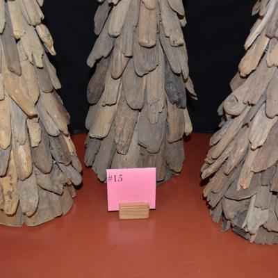Set of 3 Driftwood Christmas Trees 24â€/18.5â€/18â€
