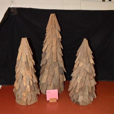 Set of 3 Driftwood Christmas Trees 24â€/18.5â€/18â€