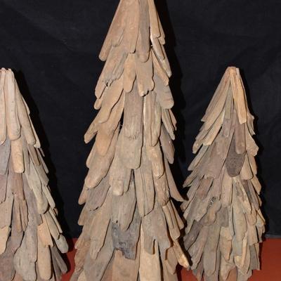 Set of 3 Driftwood Christmas Trees 24â€/18.5â€/18â€