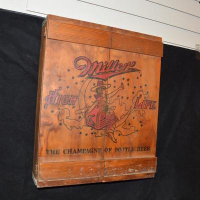 Vintage â€œMiller High Lifeâ€ Crate Wall Storage 19â€x15.5â€x4â€