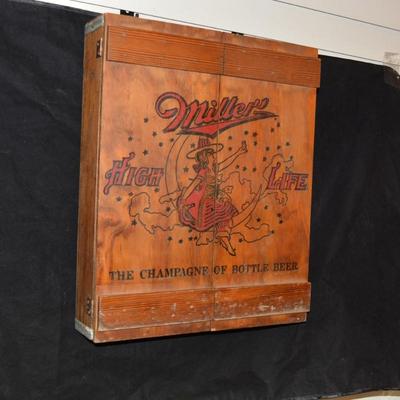 Vintage â€œMiller High Lifeâ€ Crate Wall Storage 19â€x15.5â€x4â€
