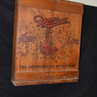 Vintage â€œMiller High Lifeâ€ Crate Wall Storage 19â€x15.5â€x4â€