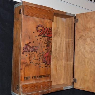 Vintage â€œMiller High Lifeâ€ Crate Wall Storage 19â€x15.5â€x4â€