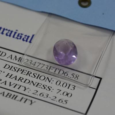 6.58 Carat Cut Amethyst with Certificate of Appraisal