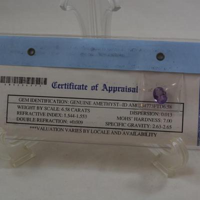 6.58 Carat Cut Amethyst with Certificate of Appraisal