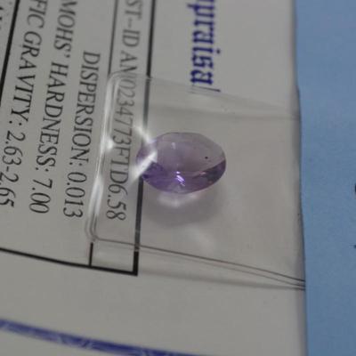6.58 Carat Cut Amethyst with Certificate of Appraisal