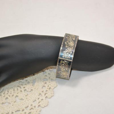 Gorgeous Vintage 925 Sterling Etched Clasp Bracelet 7â€ 30.9g