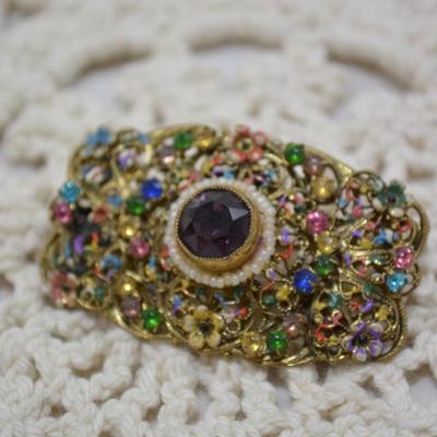 Beautiful Czechoslovakian Art Deco Costume Brooch 2â€