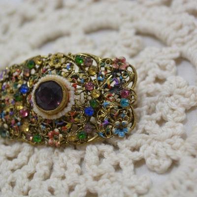 Beautiful Czechoslovakian Art Deco Costume Brooch 2â€