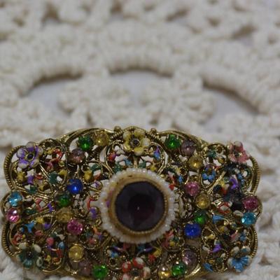 Beautiful Czechoslovakian Art Deco Costume Brooch 2â€