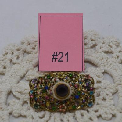 Beautiful Czechoslovakian Art Deco Costume Brooch 2â€