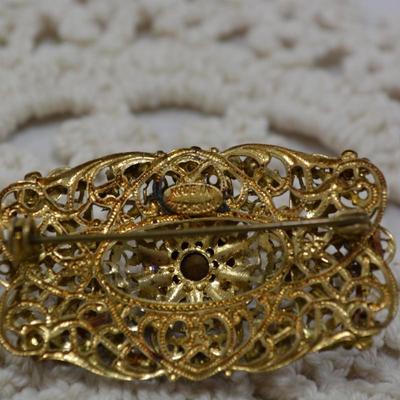 Beautiful Czechoslovakian Art Deco Costume Brooch 2â€